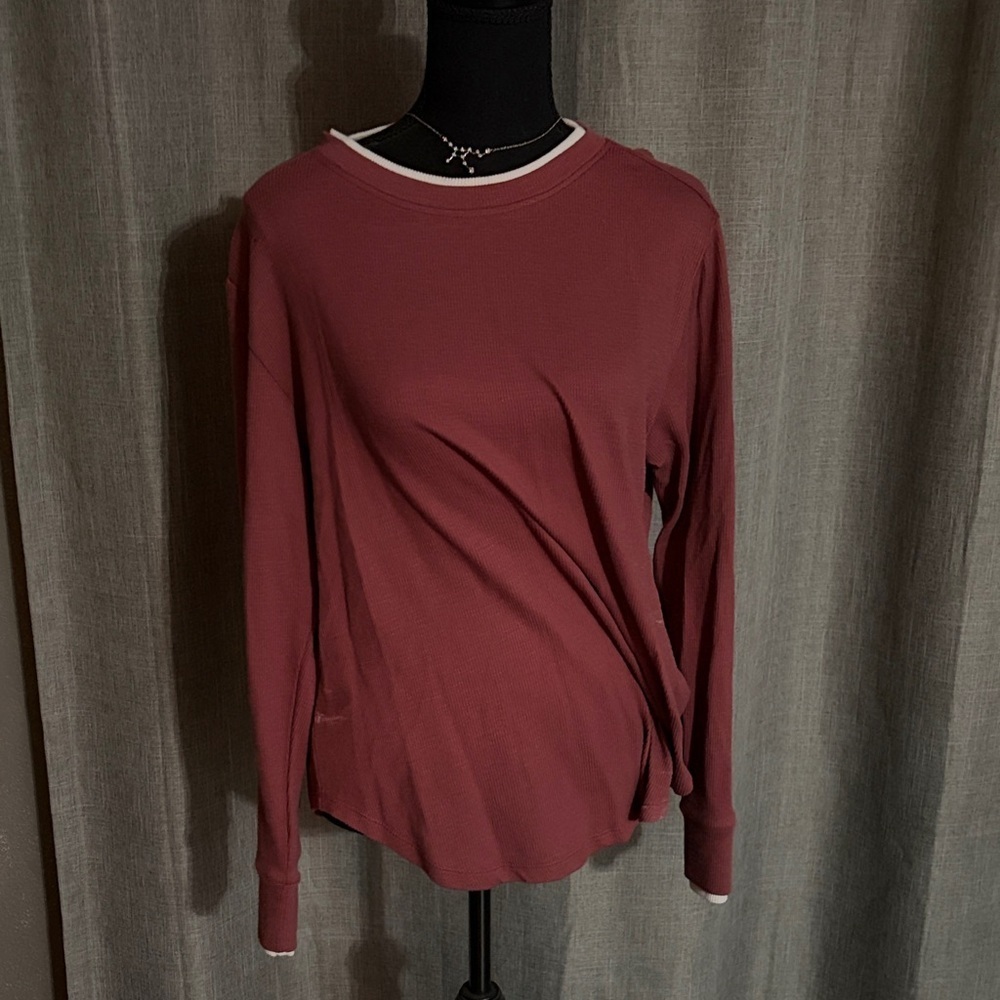 Eddie Bauer Maroon and Cream Shirt
